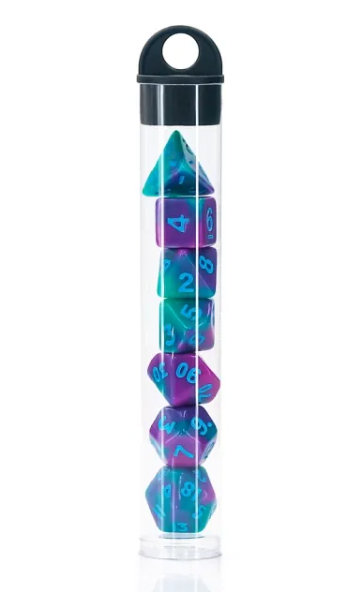 HD Mini Dice Set - Teal/Purple Blend (7ct)