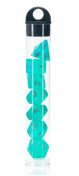 HD Mini Dice Set - Teal Translucent Glitter (7ct)