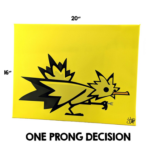 One Prong Decision - (Archival Canvas Giclée Print) - Rawry & Pohly Art