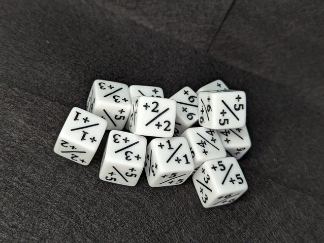 Individual Counter Dice Token: Opaque White 1ct: +1/+1