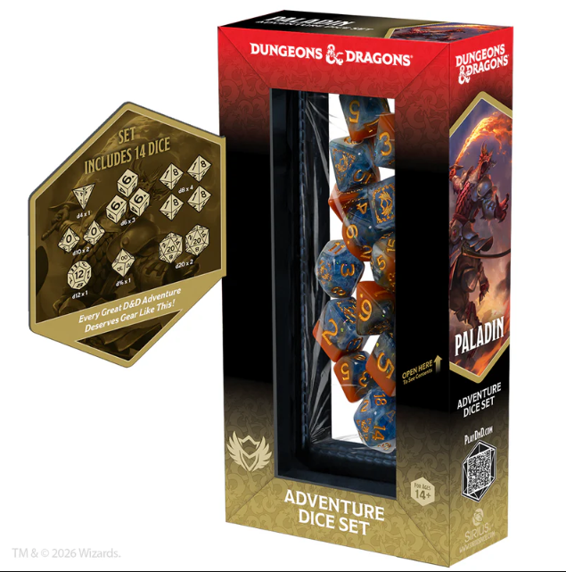 Sirius Dice: Adventure Dice Set - D&D Paladin: Orange/Blue