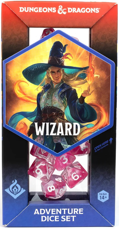 Sirius Dice: Adventure Dice Set - D&D Wizard: Fuchsia