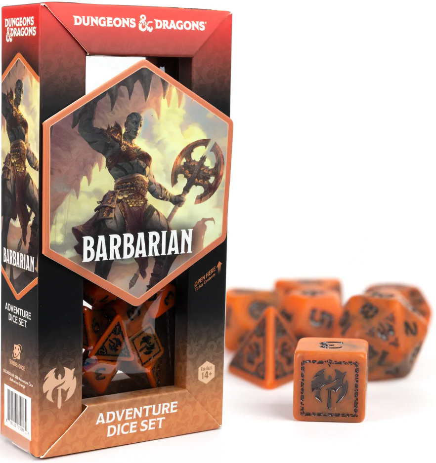 Sirius Dice: Adventure Dice Set - D&D Barbarian: Orange