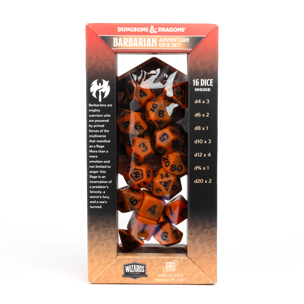 Sirius Dice: Adventure Dice Set - D&D Barbarian: Orange