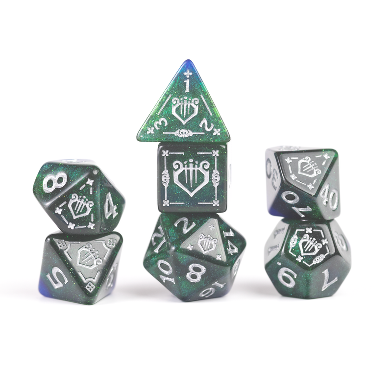 Sirius Dice: Adventure Dice Set - D&D Bard: Blue