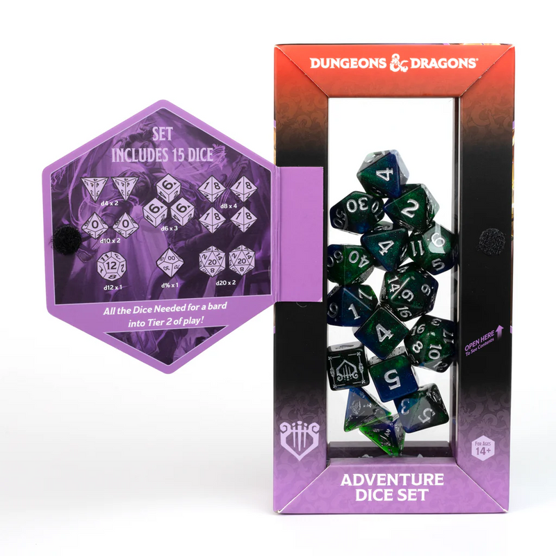 Sirius Dice: Adventure Dice Set - D&D Bard: Blue