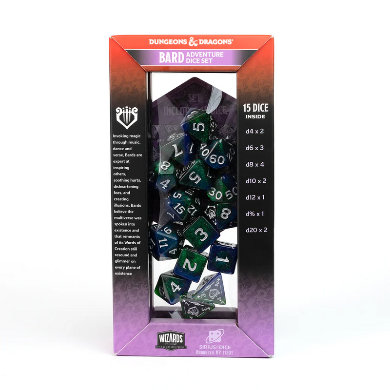 Sirius Dice: Adventure Dice Set - D&D Bard: Blue