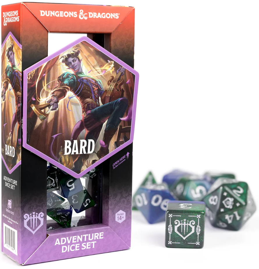 Sirius Dice: Adventure Dice Set - D&D Bard: Blue