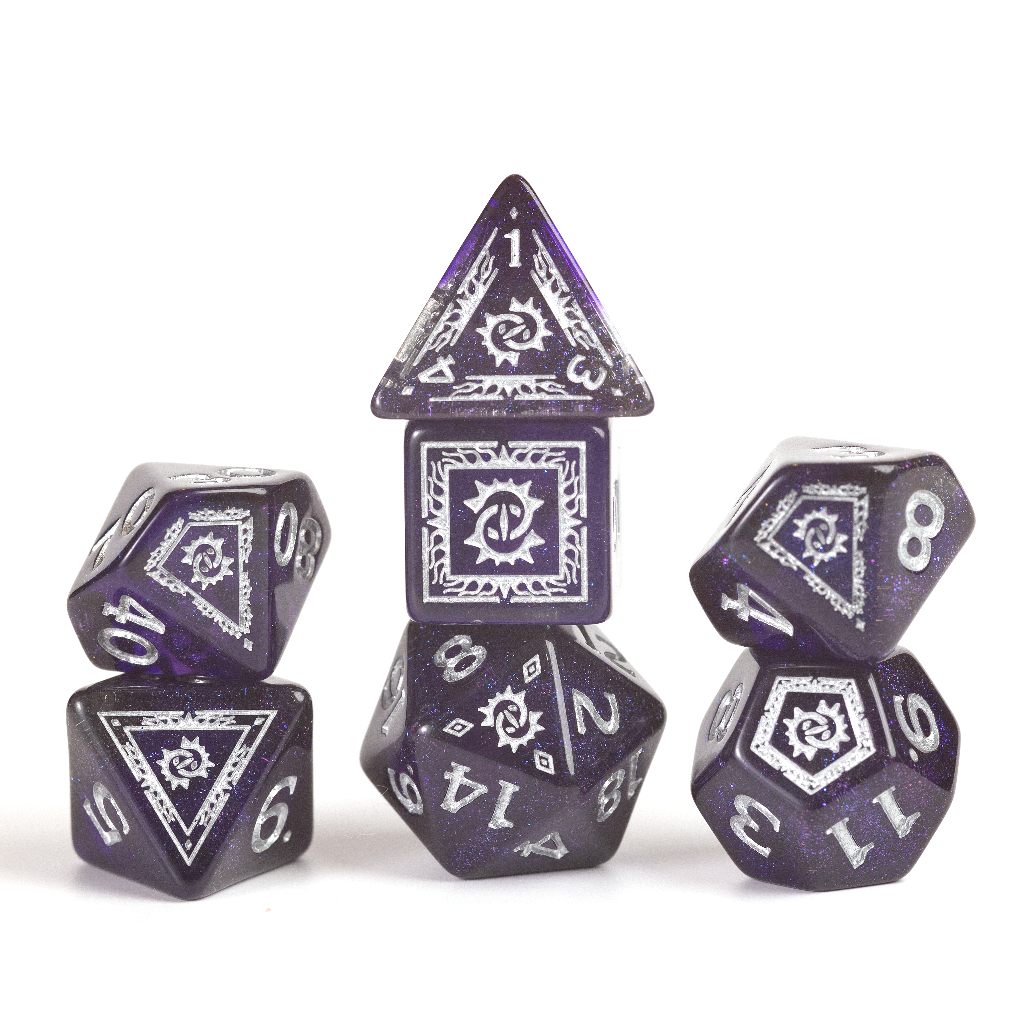 Sirius Dice: Adventure Dice Set - D&D Warlock: Purple