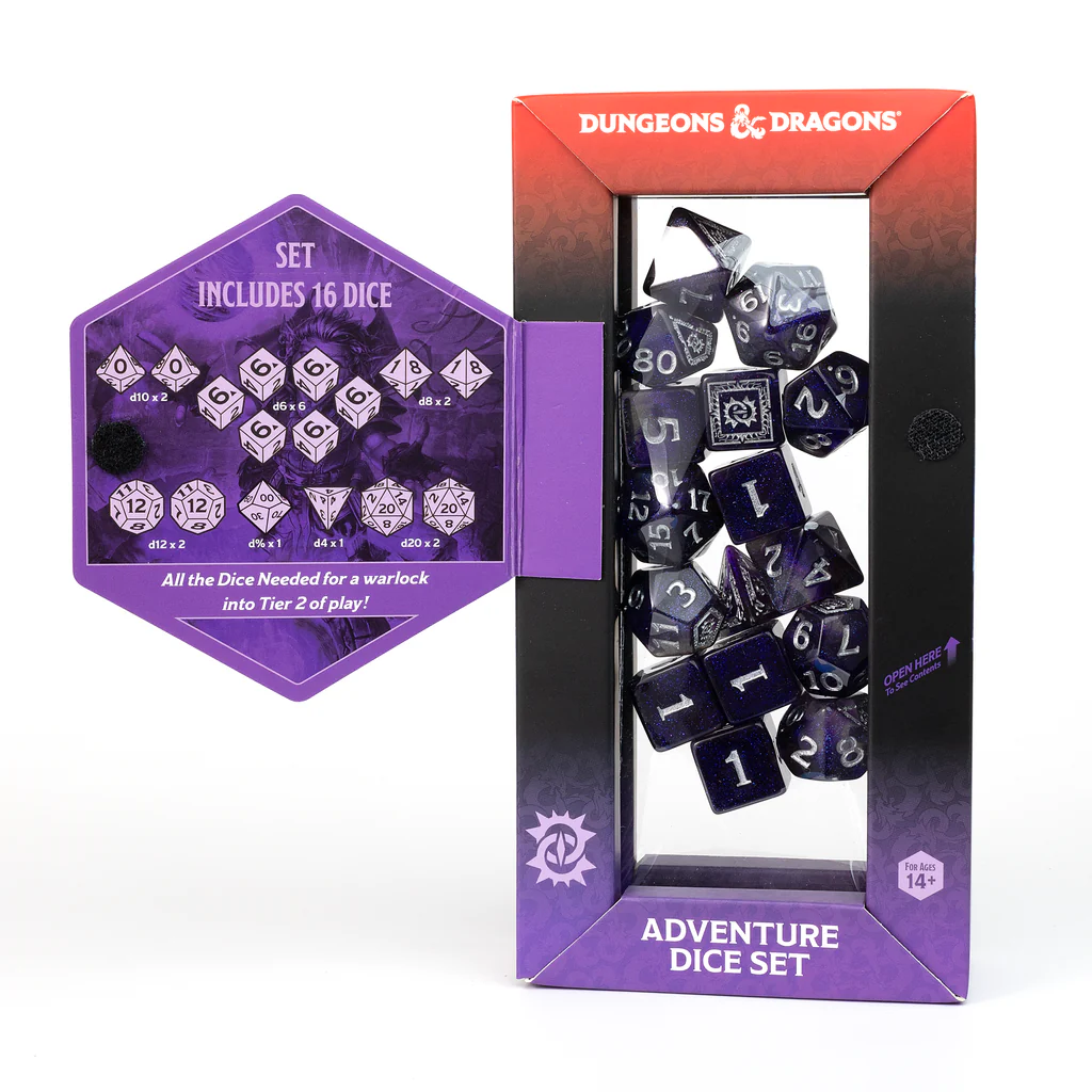 Sirius Dice: Adventure Dice Set - D&D Warlock: Purple