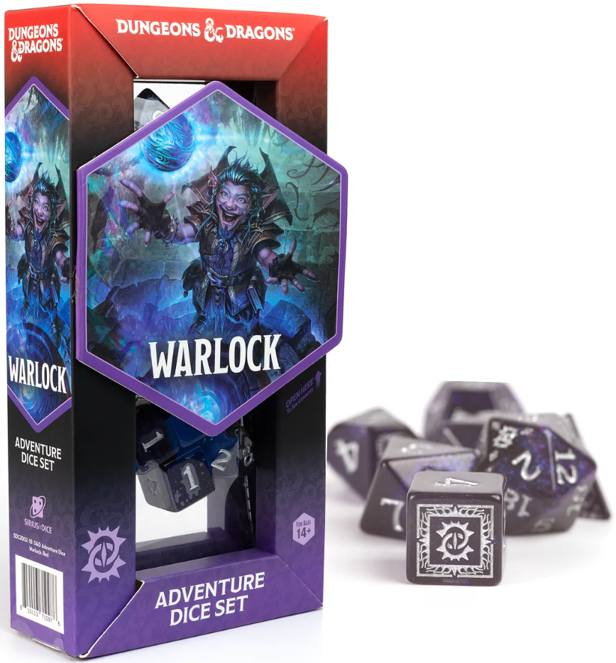 Sirius Dice: Adventure Dice Set - D&D Warlock: Purple