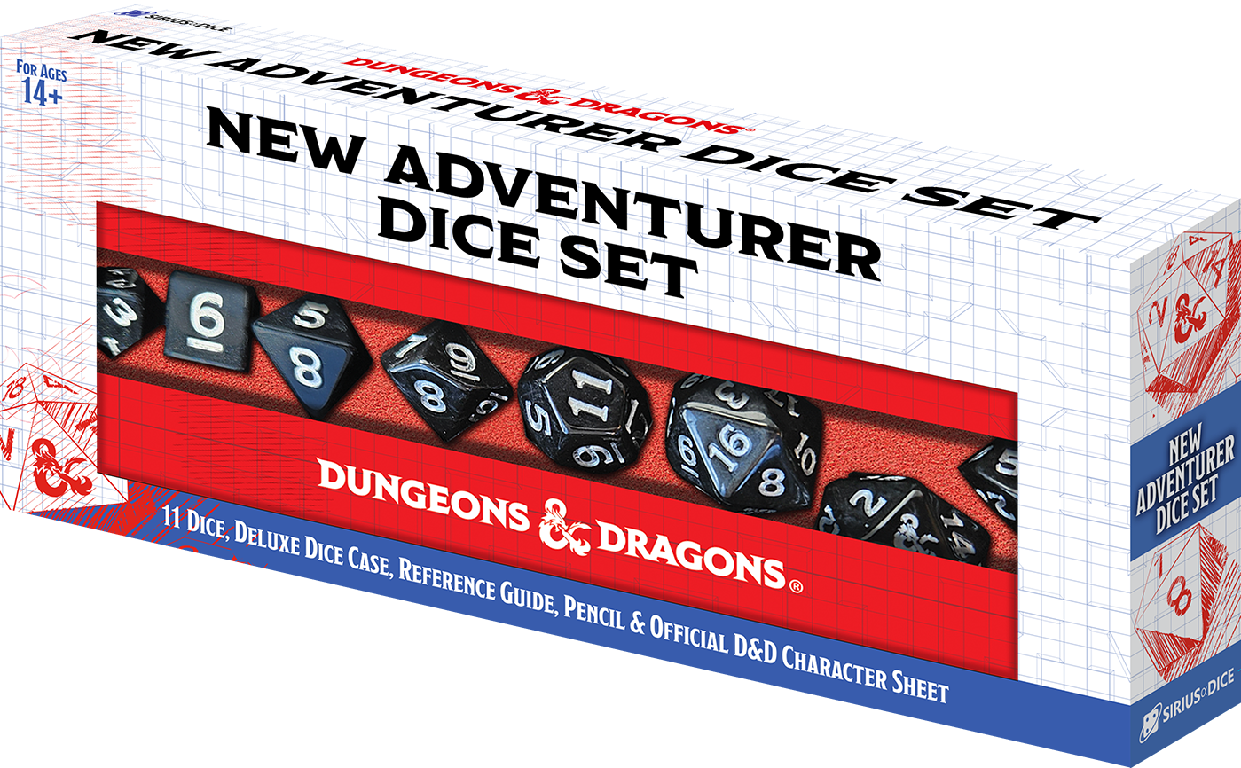 Sirius Dice - D&D New Adventurer Dice Set - Black