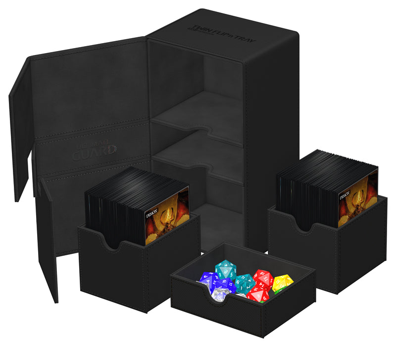 Ultimate Guard Twin Flip'N'Tray Deck Case 200+ Xenoskin Monocolor Black