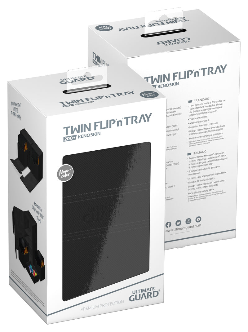 Ultimate Guard Twin Flip'N'Tray Deck Case 200+ Xenoskin Monocolor Black