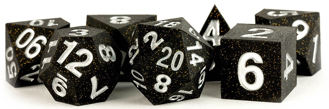 Fanroll - Sharp Edge Silicone 7-Dice Set - Gold Scatter