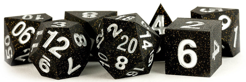 Fanroll - Sharp Edge Silicone 7-Dice Set - Gold Scatter