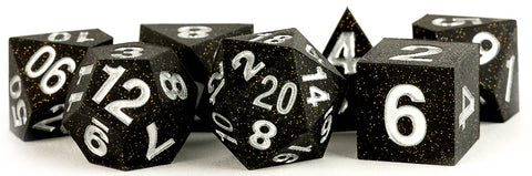 Fanroll - Sharp Edge Silicone 7-Dice Set - Gold Scatter