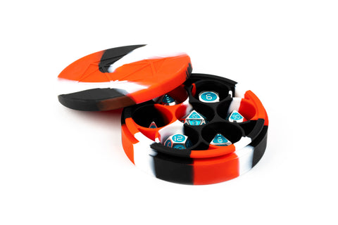 Round Silicone Dice Case: Red/Black/White