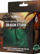 Fanroll: Velvet Dice Bag With Pockets - Dragon Storm (Green Dragon Scales)
