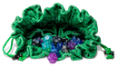 Fanroll: Velvet Dice Bag With Pockets - Dragon Storm (Green Dragon Scales)