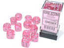 Chessex: D6 (12ct) 16mm: Borealis Pink/Silver - CHX27784