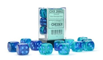 Chessex 16mm d6 Set: Gemini Luminary - Blue-Blue w/Light Blue - CHX26663