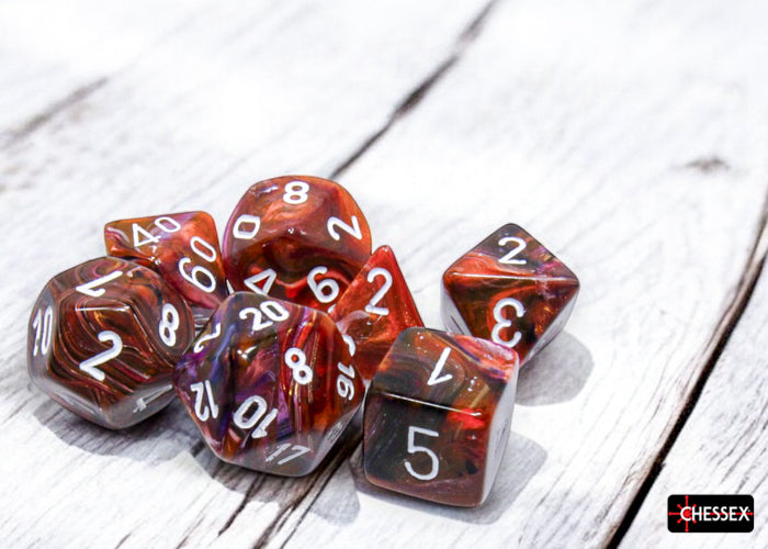 Chessex - Festive Symphony/White Polyhedral 7-Dice Set (CHX27543)