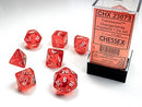 Chessex - Translucent Orange/White Polyhedral 7-Dice Set (CHX23073)