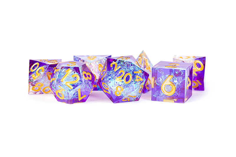 FanRoll - Royal Geode - Handcrafted Sharp Edge Dice Set