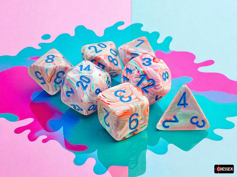 7-Die Set Mega-Hedrals Festive: Pop Art/Blue
