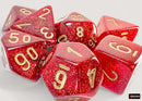 7-Die Set Mega-Hedrals Glitter: Ruby/Gold