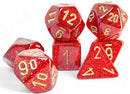 7-Die Set Mega-Hedrals Glitter: Ruby/Gold