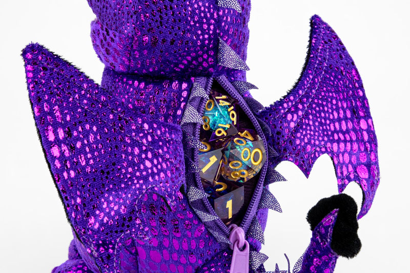 FanRoll: Plush Purple Dragon Dice Bag