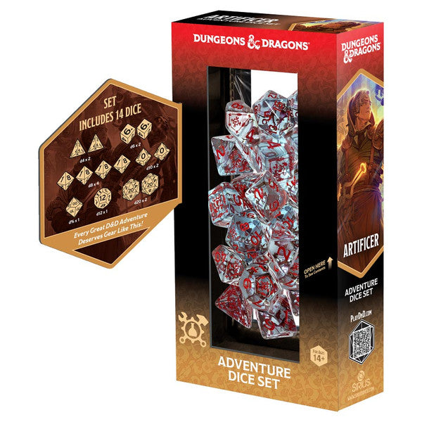 Sirius Dice: Adventure Dice Set - D&D Artificer: Clear