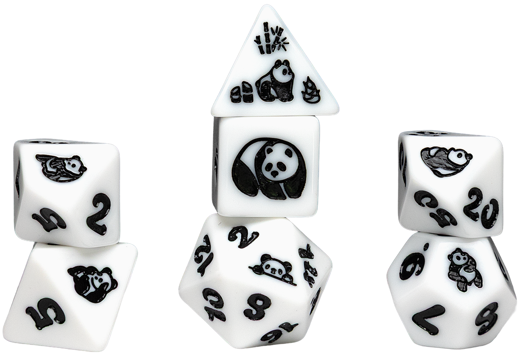 Sirius Dice: Animals - Moon Panda Dice Set (7ct)