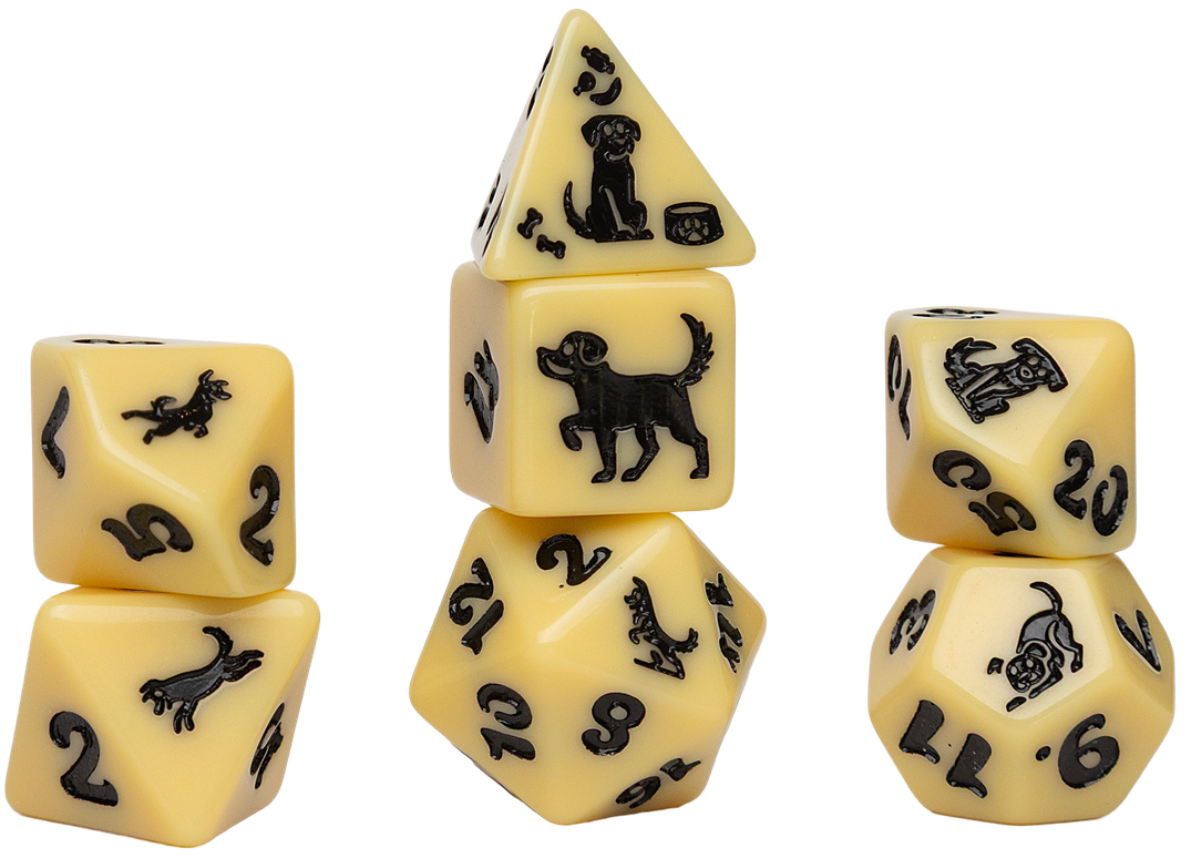 Sirius Dice: Animals - Golden Pup Dice Set (7ct)