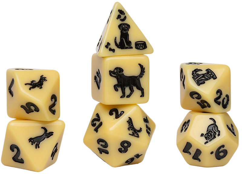 Sirius Dice: Animals - Golden Pup Dice Set (7ct)