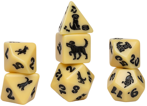 Sirius Dice: Animals - Golden Pup Dice Set (7ct)