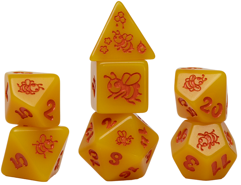 Sirius Dice: Animals - Golden Buzz Dice Set (7ct)