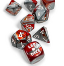 Chessex: Lab Dice - Gemeni Red-Steel/White - 7-Dice Set (CHX30066)