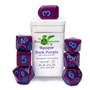 Role 4 Initiative - 7 Piece Dice Set (w/ Arch'd4) - Opaque Purple w/ Lt Blue Ink