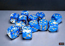 Chessex - 16mm d6 Dice Set: Brush - Wavebreak/Gold - CHX24606 (12 dice)