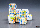 Chessex - 16mm d6 Dice Set: Brush - Breezy/Blue - CHX24609 (12 dice)