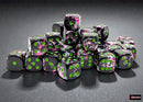 Chessex - 12mm d6 Dice Set: Brush - Paintball/Green - CHX 24814 (36 dice)