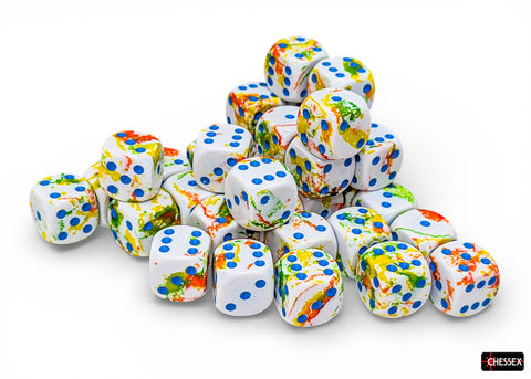 Chessex - 12mm d6 Dice Set: Brush - Brush - Breezy/Blue - CHX 24809 (36 dice)