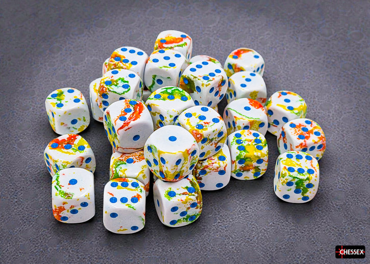 Chessex - 12mm d6 Dice Set: Brush - Brush - Breezy/Blue - CHX 24809 (36 dice)