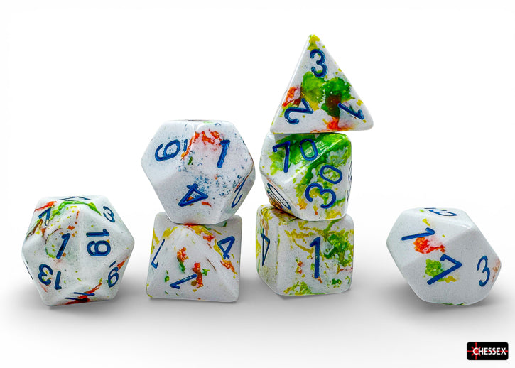 Chessex - Brush - Breezy/Blue Polyhedral 7-Dice Set (CHX24409)