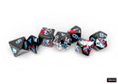 Chessex - Brush - Dark Side/Blue Polyhedral 7-Dice Set (CHX24408)