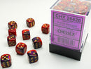 36 Purple-Red w/gold Gemini 12mm D6 Dice Block - CHX26826
