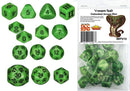 Dungeon Crawl Classics - 14pc Dice Set - Venom Bolt (Unleashed Arcana Dice)